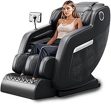 2025 Massage Chair Full Body, Zero Gravity SL-Track Massage Chair with Auto Modes, Airbag Massage, 8 Fix Point Rollers, Foot Massage, Heating, Touch Screen Controller,for Home Office Black