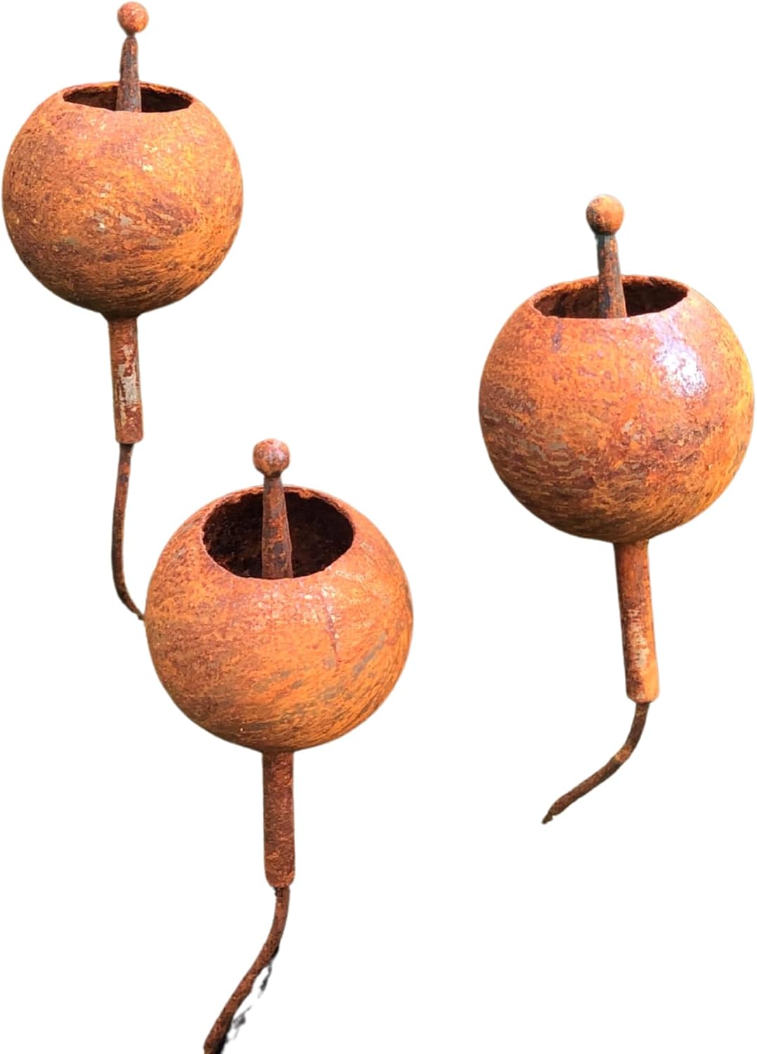 Rusty Flowers Set of 3, Rustic Garden Decor, Yard Art, Outdoor Metal Decor, Rusty Metal Garden Decor, Garden Art