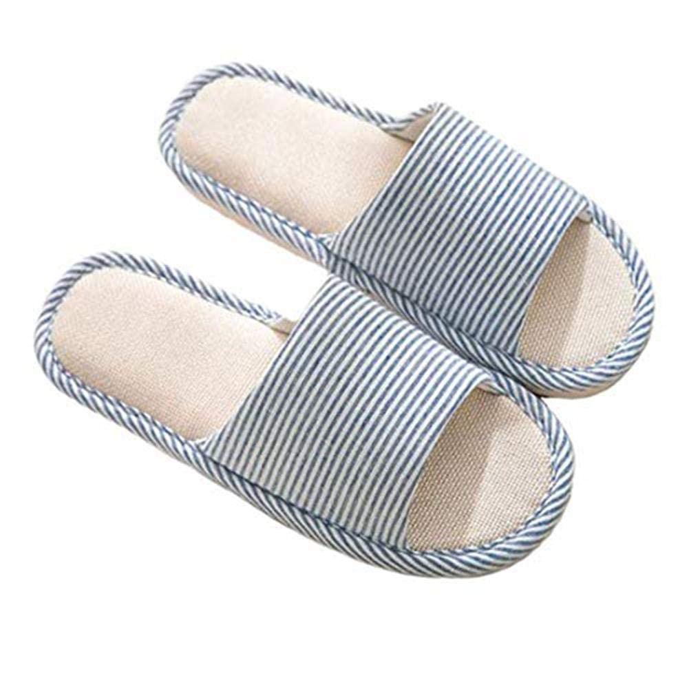 AioTio Zapatillas de Punta de Lino de algodón con Luz Suave Abierta Antideslizantes para Interiores y Exteriores
