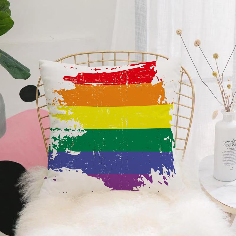 HYOSXW Cushion Cover,Throw Pillow Case Home Decorative for Living Room Bedroom Sofa Chair 16X16 Inch,Flag Pride Rainbow Lgbt Lesbian. Vector hand drawn LGBT concept.,Pillowcase 40X40cm