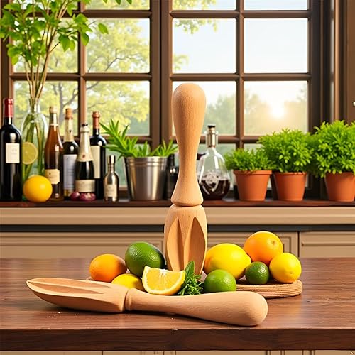 Miniatura 3 de Exprimidor de cítricos de madera  Escariador manual portátil de limónnaranja  Herramienta exprimidora de frutas para el hogar, cafetería y bar,