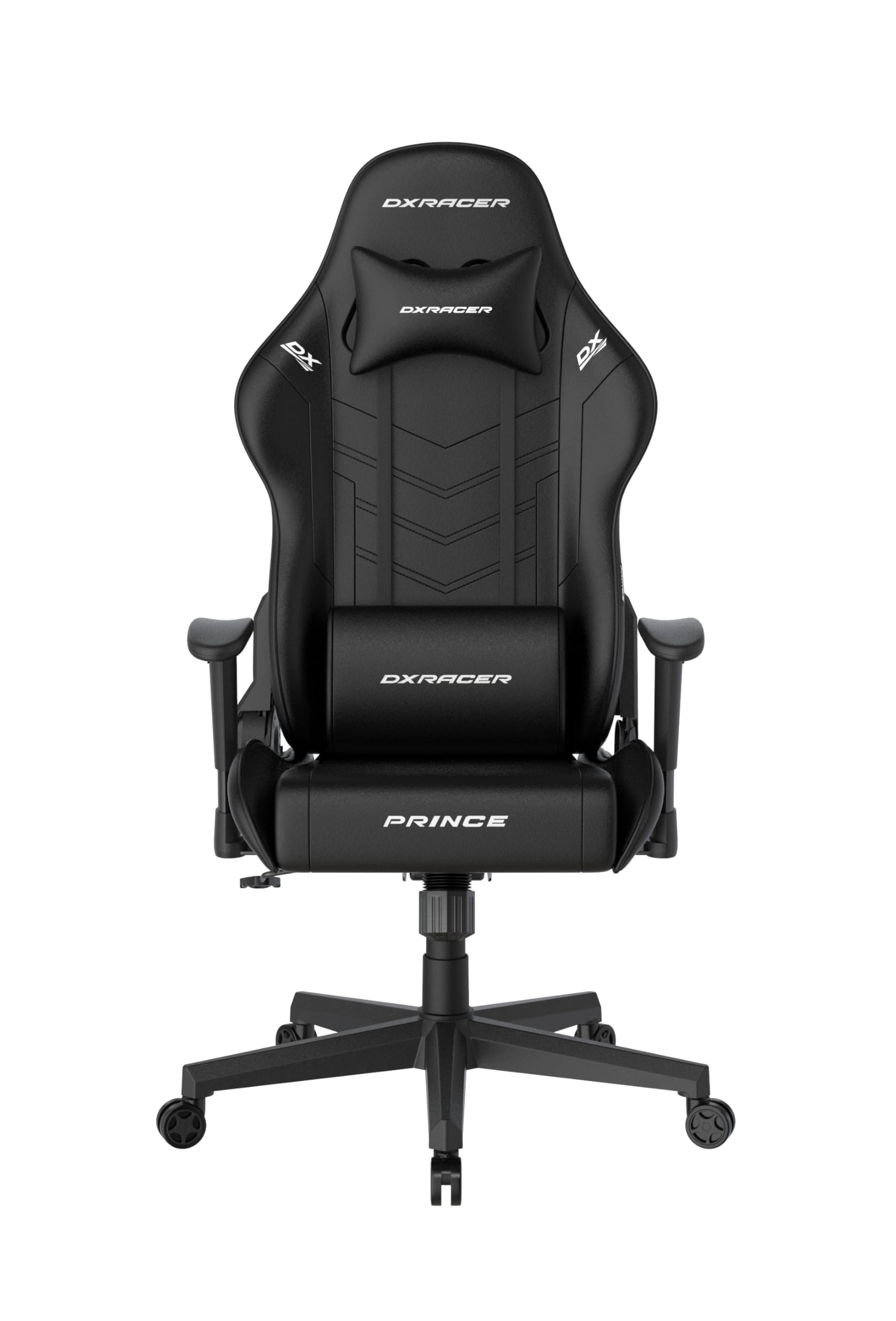 Robas Lund DXRacer Prince L PF132 krzesło gamingowe/biurowe/biurowe, z funkcją przechylania, krzesło gamingowe, z regulacją wysokości, ergonomiczny fotel szefa, kolor czarny