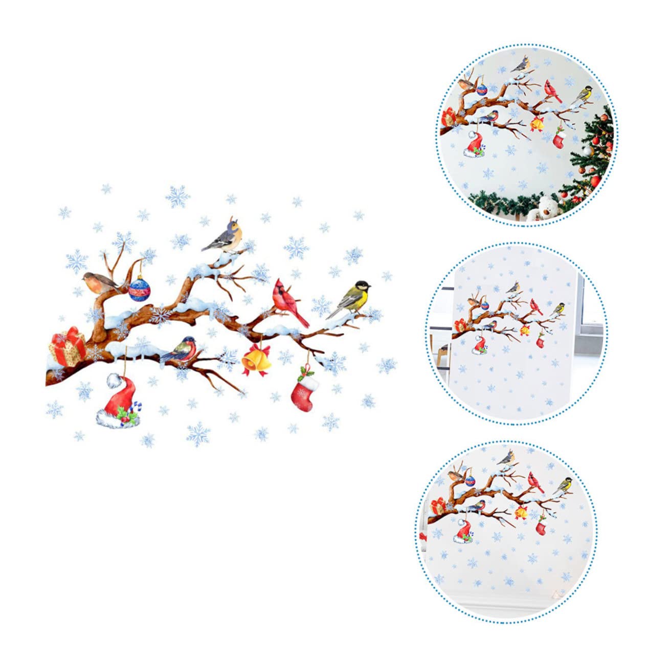 Zerodeko 5blätter Weihnachtliche Fensteraufkleber Selbstklebende Dekoration Für Fenster Und Türen Wiederverwendbar Mit Weihnachtsmotiven Wie Tannenbäumen Und Schneeflocken Für