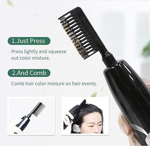 Miniatura 8 de Tinte para el cabello, champú marrón oscuro permanente YIZHONG tinte para el cabello para cobertura del 100 % de las canas, mujeres y hombres, fácil