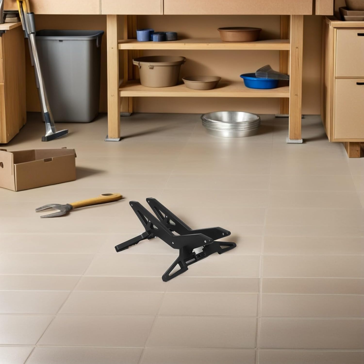 Uonlytech Adjustable Bike Floor Stand and Maintenance Rack, Heavy-Duty Bicycle Parking Kickstand Adjustable Base for Road and Mountain Bikes, Garage and Home Repair Support