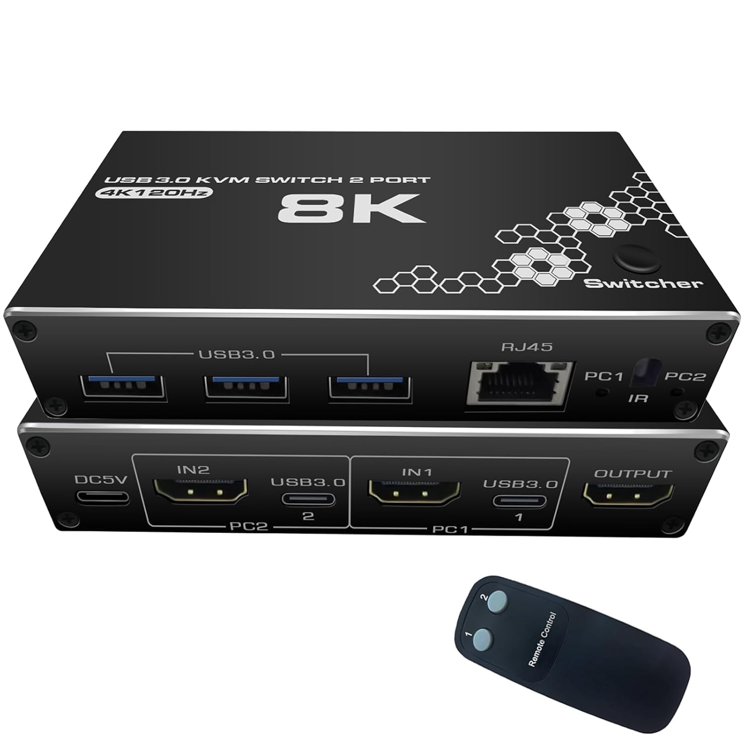 Tobo 4K/120HZ HDMI KVMSwitch, USB 3.0 Switcher, KVM Switcher Support 8K@30Hz, 4K/120HZ, 1080/240HZ, 2 Computers Share 3 USB Hub Keyboard Mouse Switch and 1 RJ45 Ethernet Switch TD-1351H-picture-28