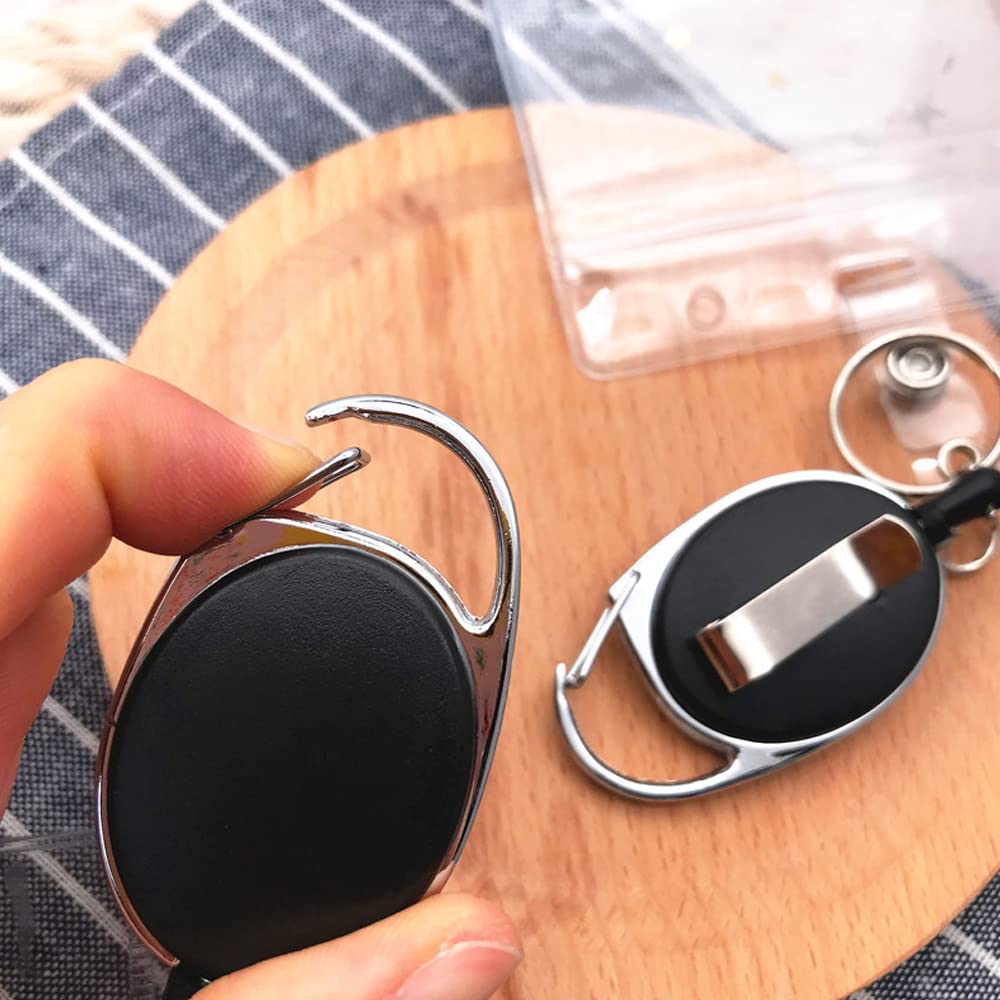 Portachiavi Retrattile Con Clip - 2 Pezzi Per Badge, Carte D'Identità E Chiavi Da Ufficio - Foto 8