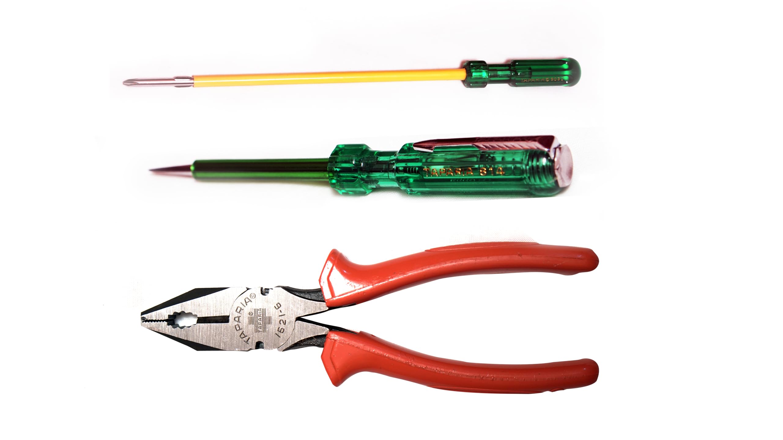 Taparia TK020 903I, 1621-6, 814 Insulated Screwdriver, Line Tester, Combination Plier 8" Set