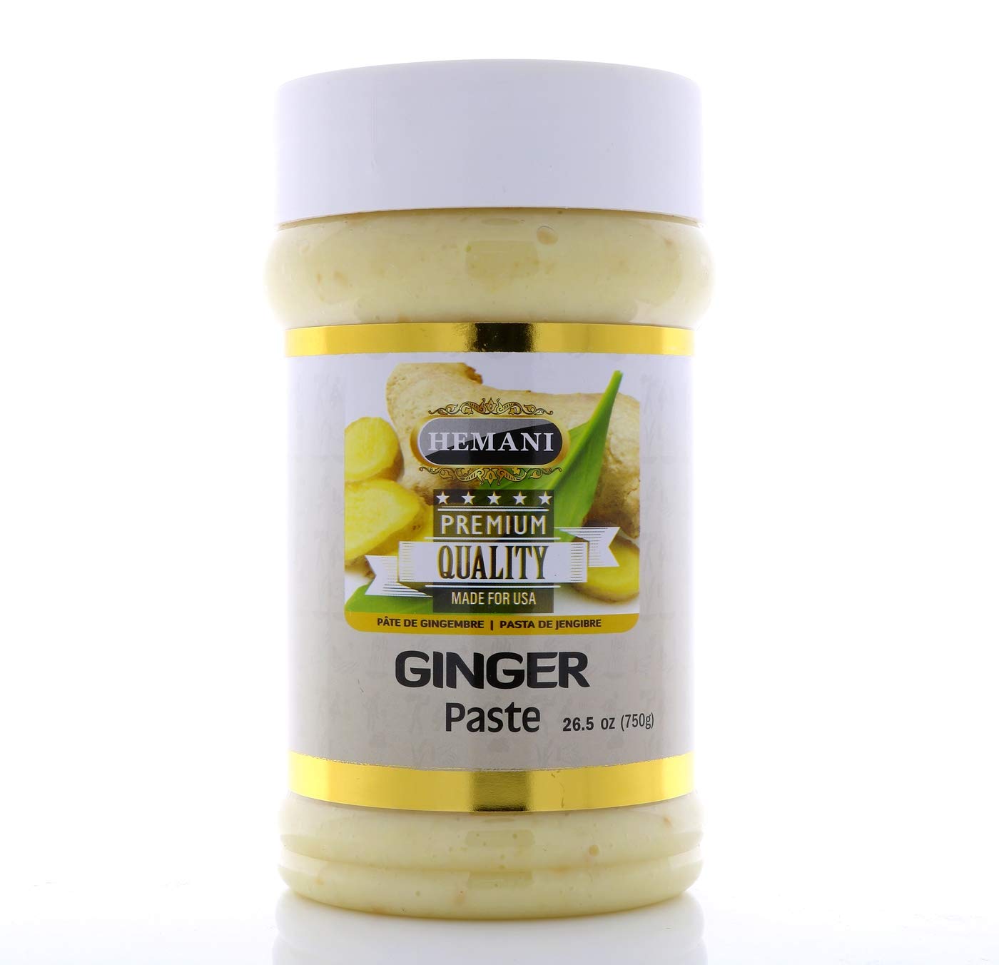 Hemani Fresh Ginger Paste (26.5 OZ/750g) - 100% Pure, No Preservatives or Additives - Essential for Cooking, Baking, Grilling, Marinades & Authentic Asian/Indian Recipes