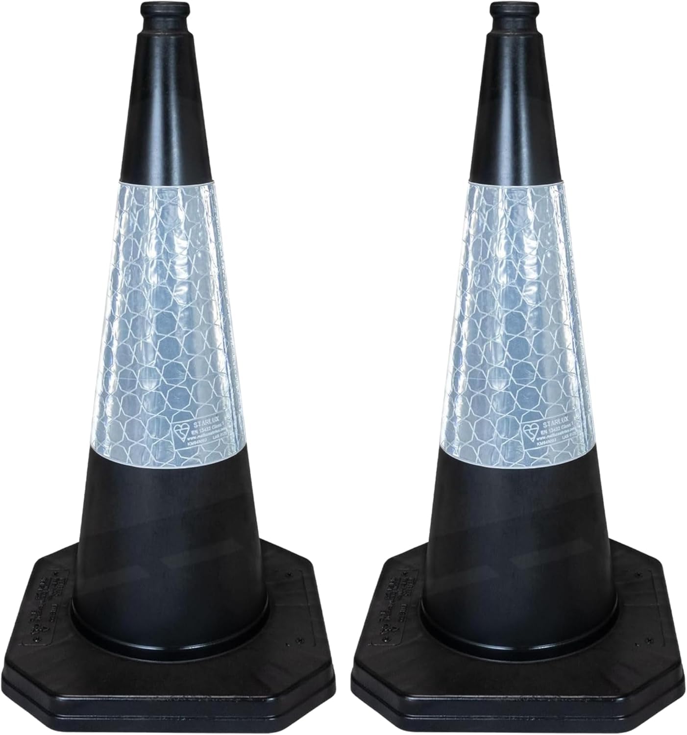 Street Solutions Uk Black - 2 X 750Mm Tall Traffic Cone Reflective Sleeve For Indoor And Outdoor Usage, Self Weighted Cones Are Manufactured In The Uk(Black)