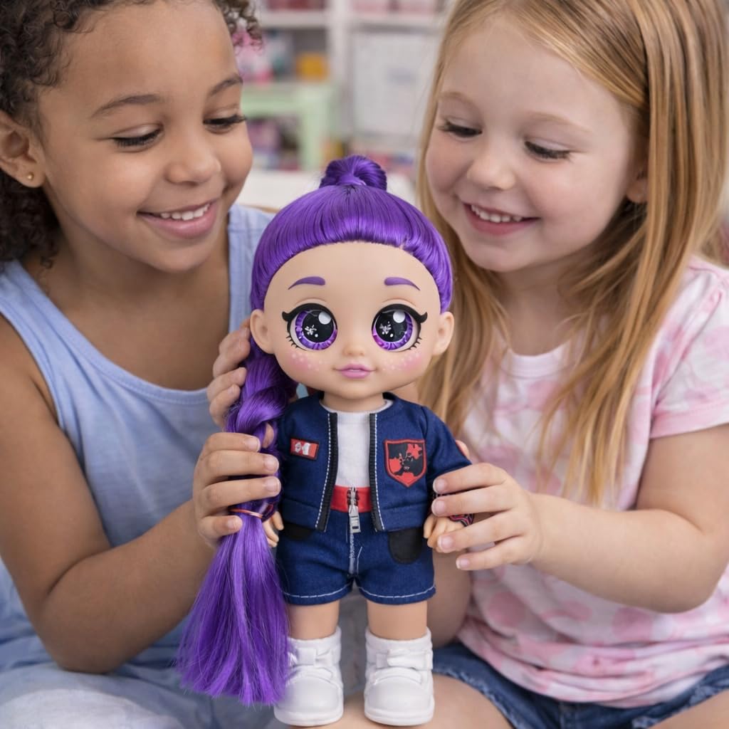 Muñeca de dibujos animados cantando de 26 cm con ojos 5D, muñeca de personaje de moda con compañero tigre azul, para fans de muñecas, regalos de cumpleaños