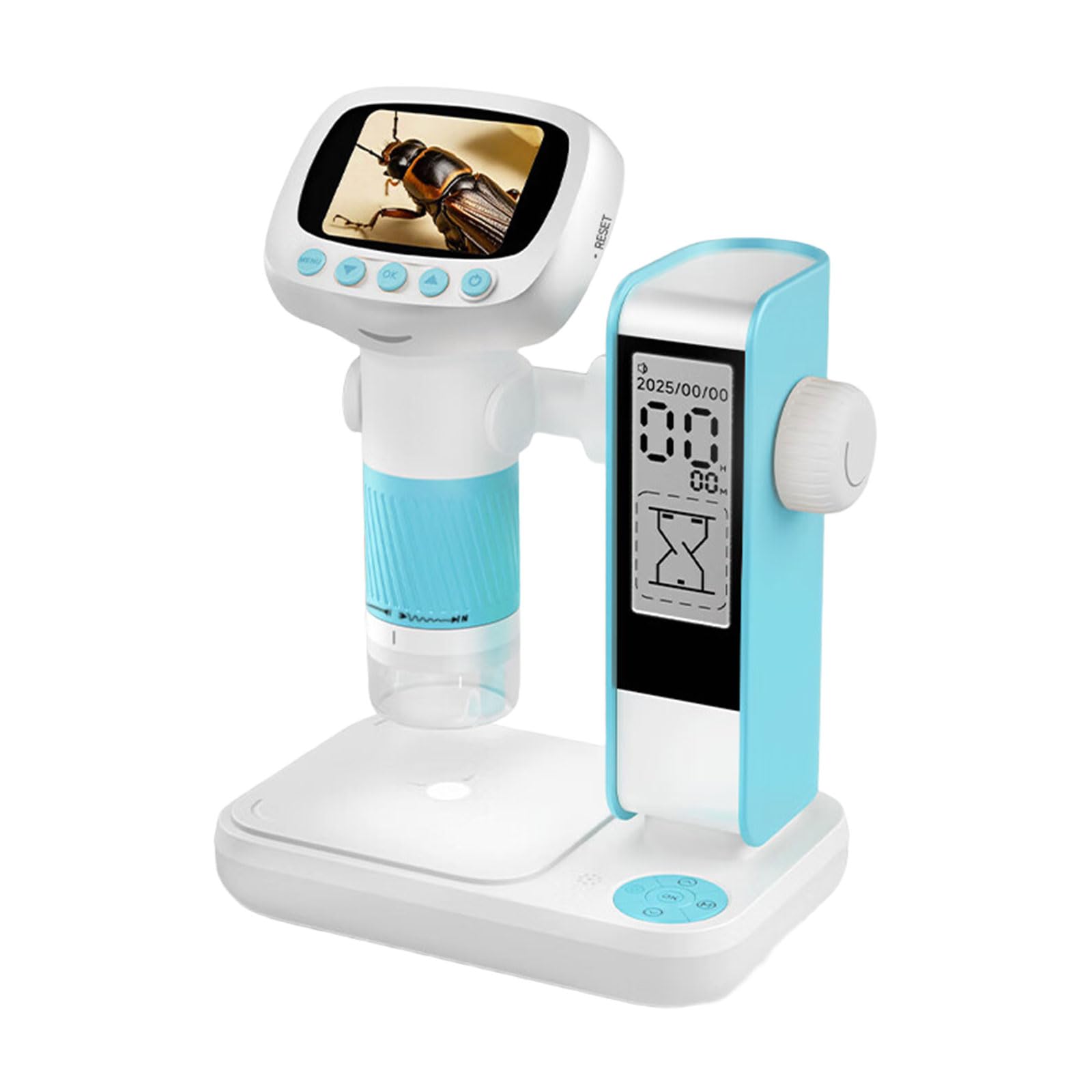 Tsophreniq Blue Microscope With 1000X Magnification 2Inch Display Screen Easy Operations For Children Scientific Observation Digital Microscope Camera