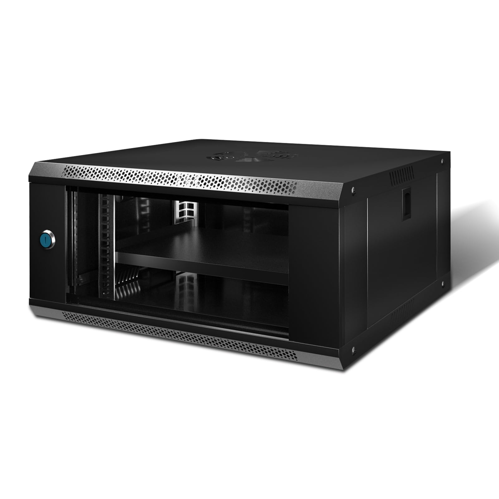 6u wall mount server cabinet it network rack enclosure lockable glass door server rack cabinet black