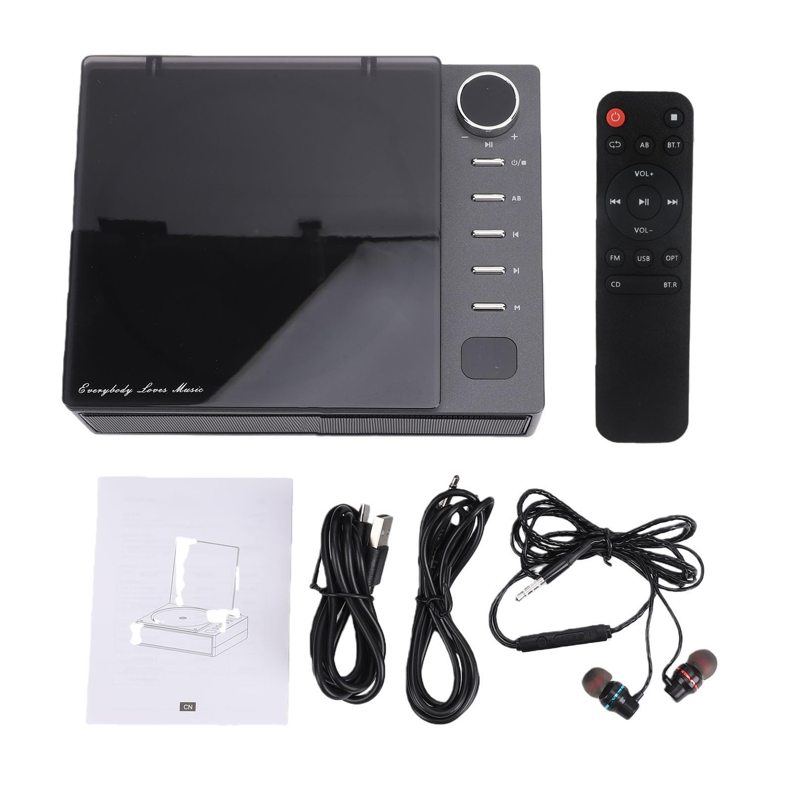 Lecteur CD avec Radio FM et Télécommande (Black)