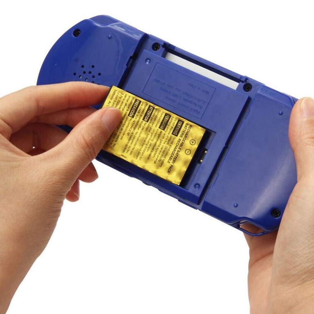 Momola Console de Jeu Portable PXP3 Console de Jeu Classique Portable 16 Bits LCD Game Player pour Enfant Cadeau Anniversaire (Bleu)