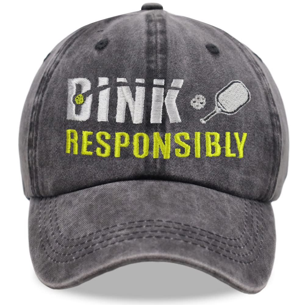 Pickleball Gifts for Men Women, Dink Responsibly Pickle Ball Outdoor Sport Cotton Adjustable Baseball Cap
