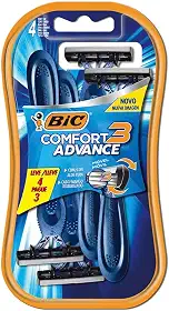 BIC Aparelho De Barbear Comfort 3 Advance Pele Normal Azul 3 Lâminas Fita Lubrificante 9298491 Leve 4 Pague 3