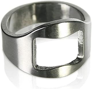 Apribottiglie ad anello in acciaio inox per aprire le bottiglie, anello per apribottiglie, anello innovativo per aprire rapidamente le bottiglie, acciaio inossidabile, metallo, finitura in nichel