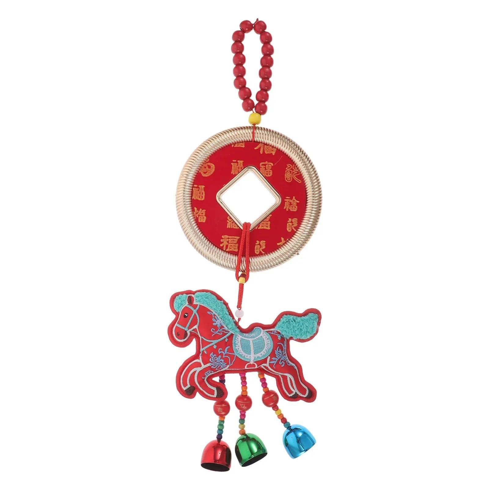Chinese New Year Horse Wind Chime - Red Year Of The Horse Hanging Pendant(Type A)