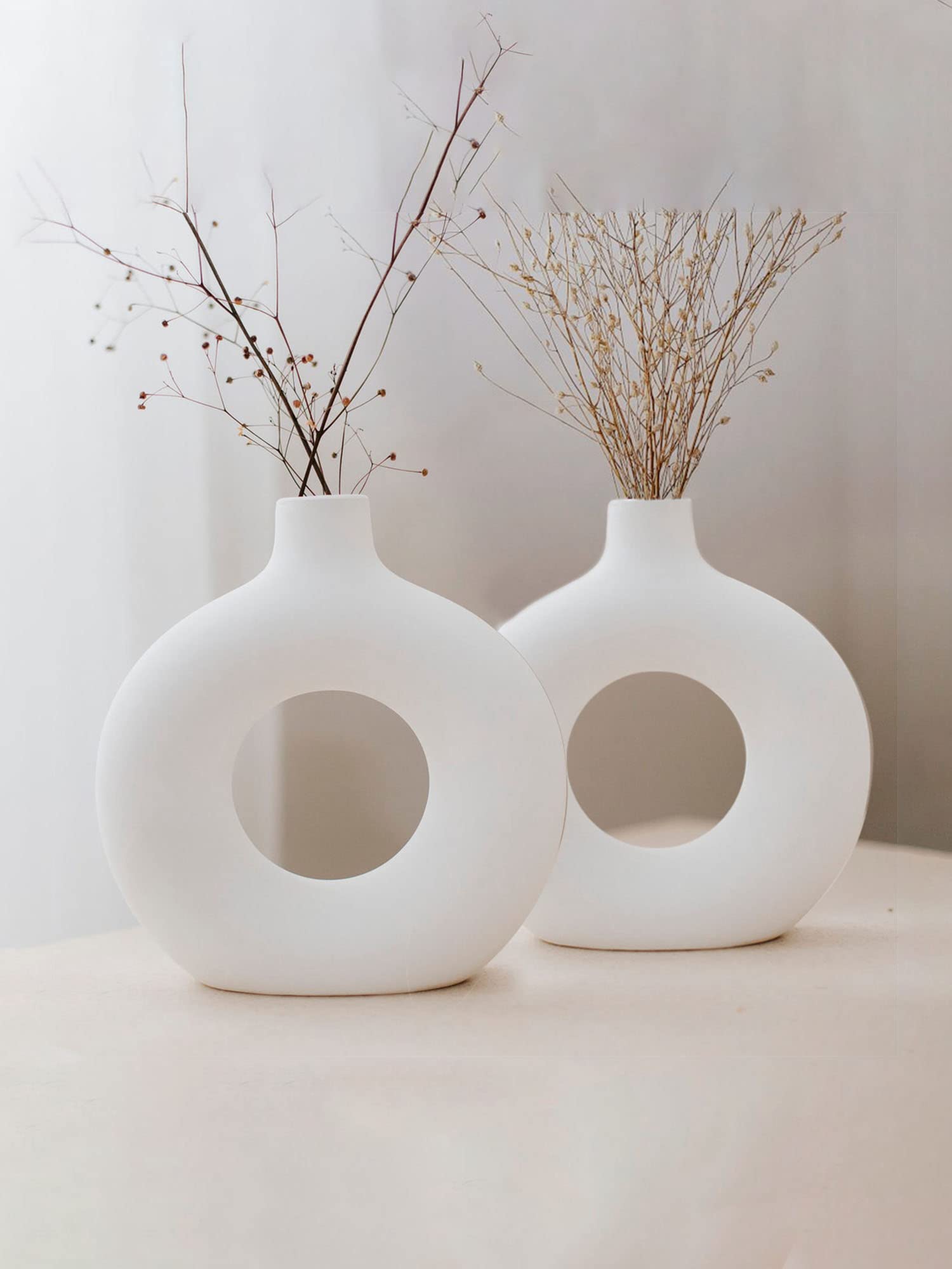 Purezento Beautiful Ceramic Decorative Vases with Unique Quality for Home Decor, Center Table, Flowers Pot, Bedroom Side Corners, Living Room Decoration and Party Centerpieces 12 * 12- (Pack of 2) (B09Q38CPLG) Amazon Price History, Amazon Price Tracker