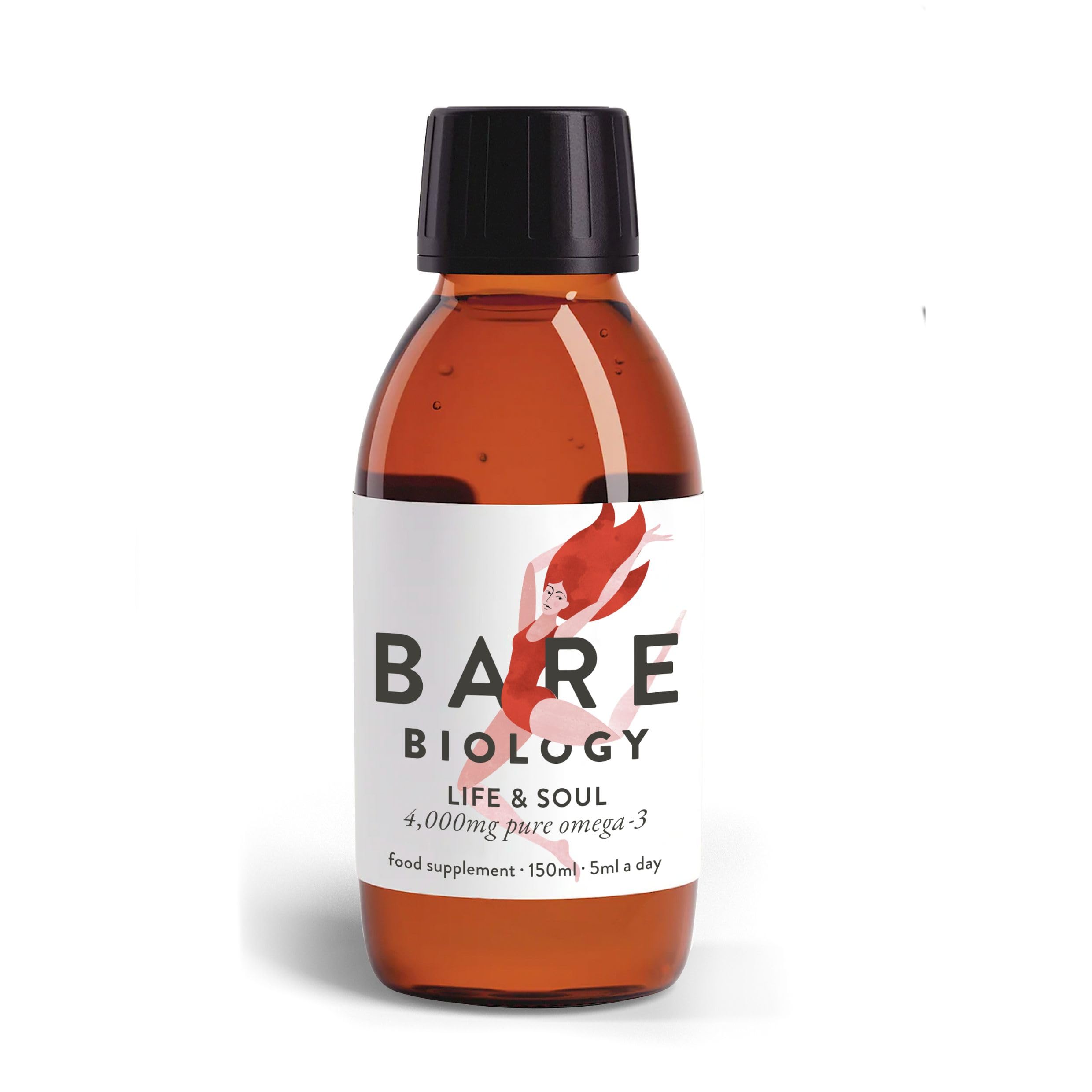 Maximum Strength Pure Omega 3 Fish Oil Liquid 3,000mg - Life & Soul Liquid Omega 3 (1 to 2 Months Supply - 150ml) EPA 2000mg DHA 1000mg, Supports Heart, Brain Function & Eye Health