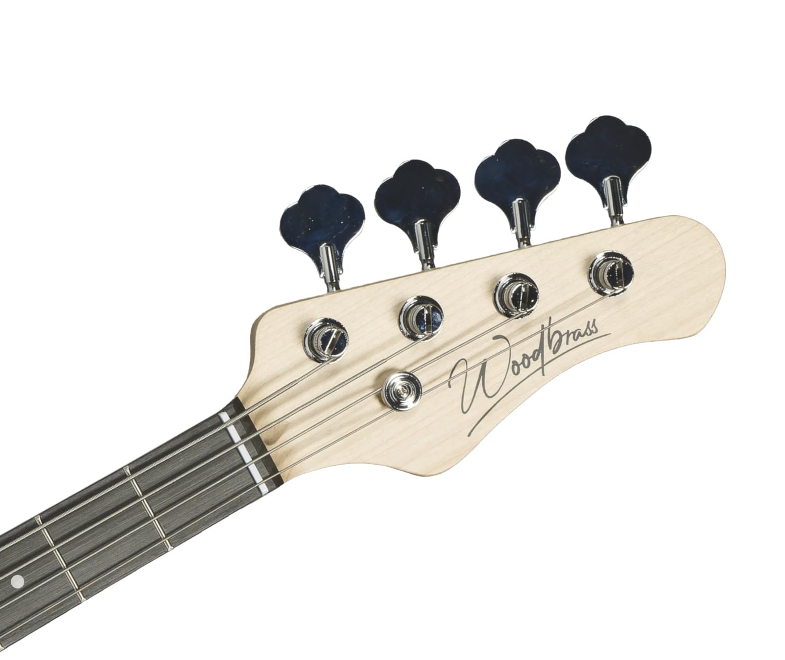 Bajo eléctrico Woodbrass PB100 negro - Guitarra baja versátil ideal para principiantes - Cuerpo forma PB Fresno Toque arce - Estilo rock, pop, funk, blues, duros, jazz