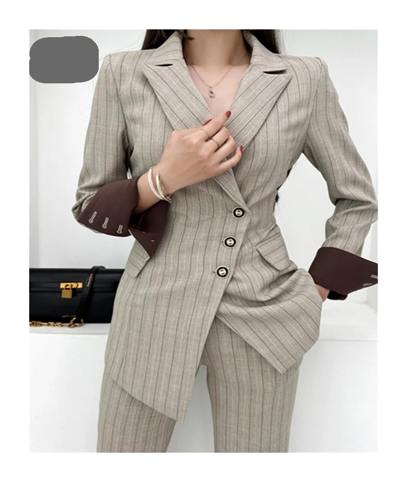 Conjunto Formal de Dos Piezas Autumn Winner, Elegante Traje Manga Larga, Chaqueta y pantalón, Trajes Casuales for Mujer para Negocios, Trabajo, Oficina, Formal