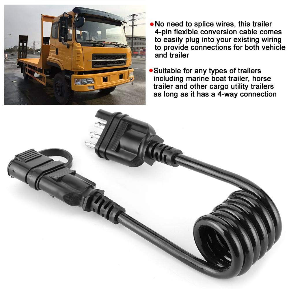 4-Pin Flat Trailer Wiring Connector - 3ft Waterproof Extension Harness For Boat & Utility Trailers