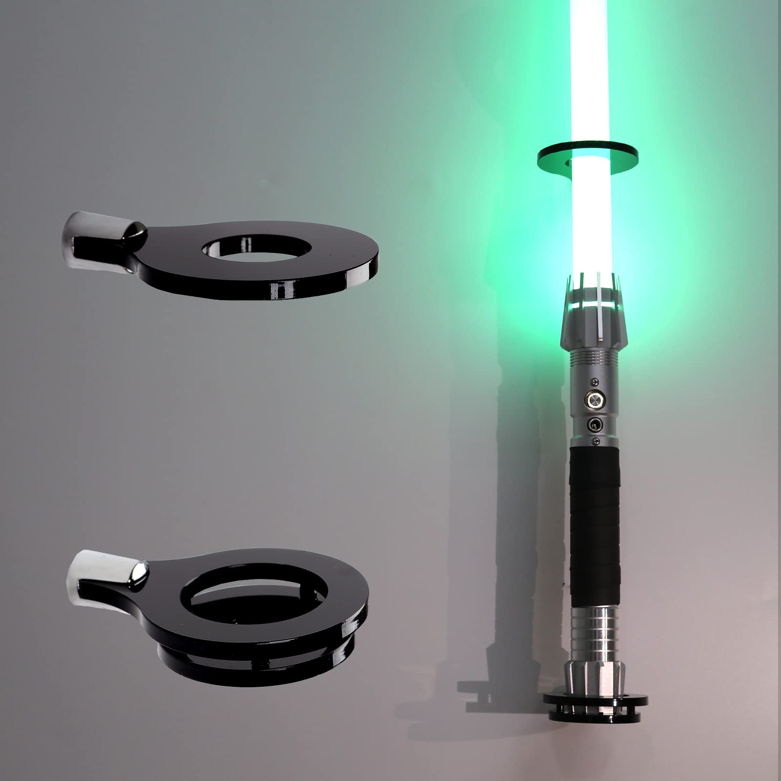 WLSANXLightsaber Wall Mount Lightsaber Vertical Display Stand Face Display Stand Acrylic Monoblock Stand Designed for Displaying and Storing Lightsabers (Black 1 Hole)