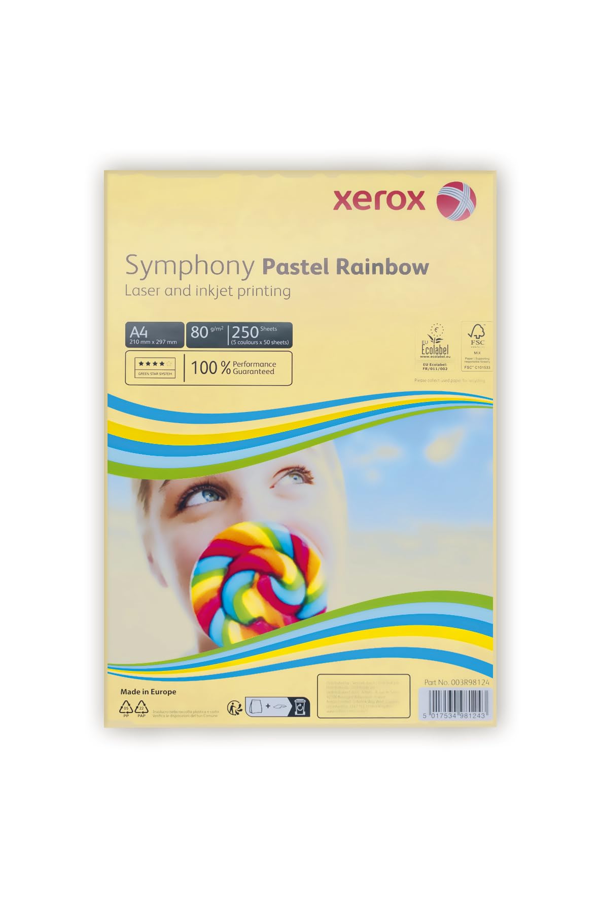 Xerox Symphony pastel Papier de couleur 80 g/m² A4 250 feuilles