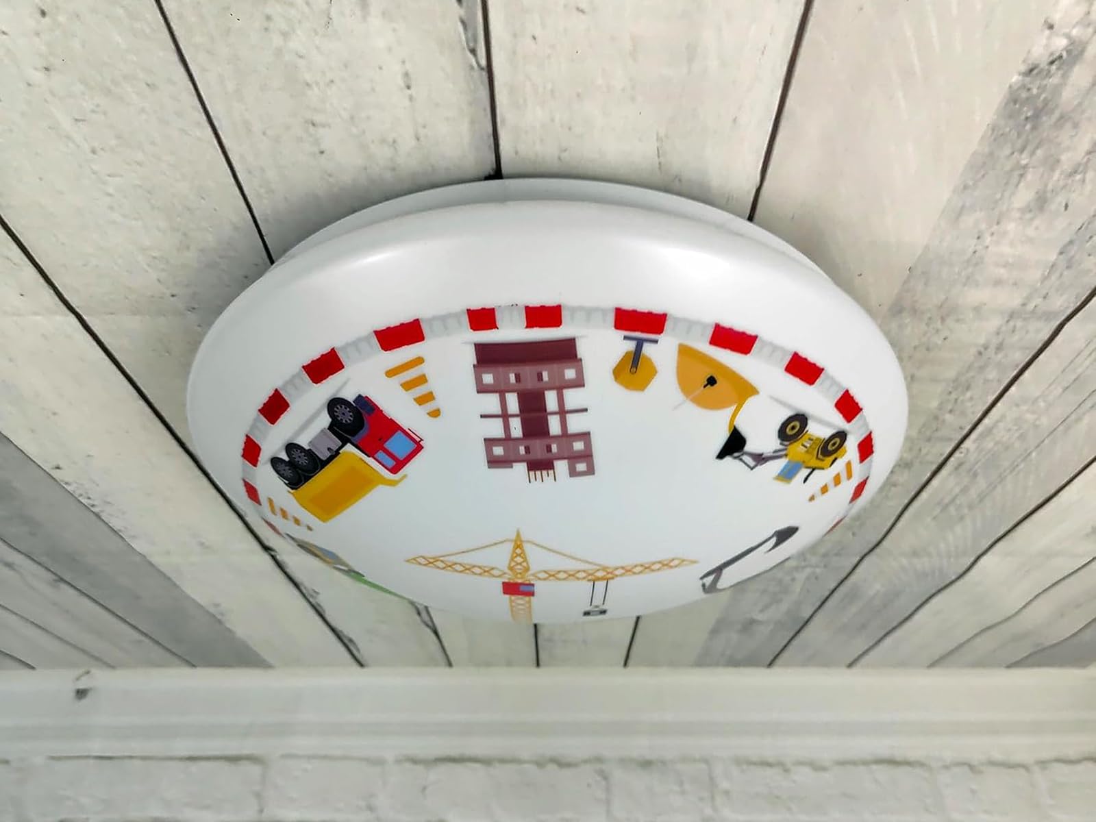 Coole Deckenleuchte mit Baustellen Motiv fürs Kinderzimmer Ø 35cm