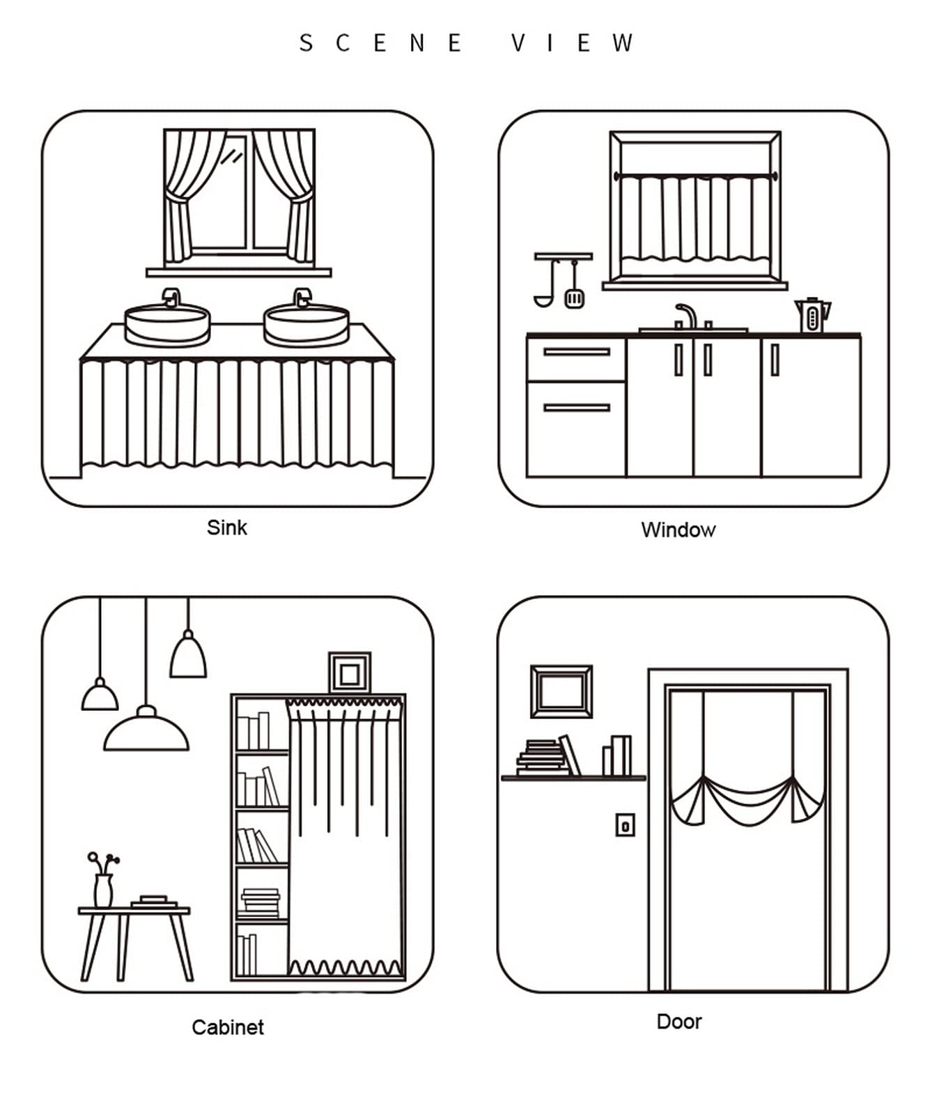 Tenda Corta Per Finestre Piccole - Stampa A Quadri Con Fiocco - Mezza Tenda Decorativa - Foto 9