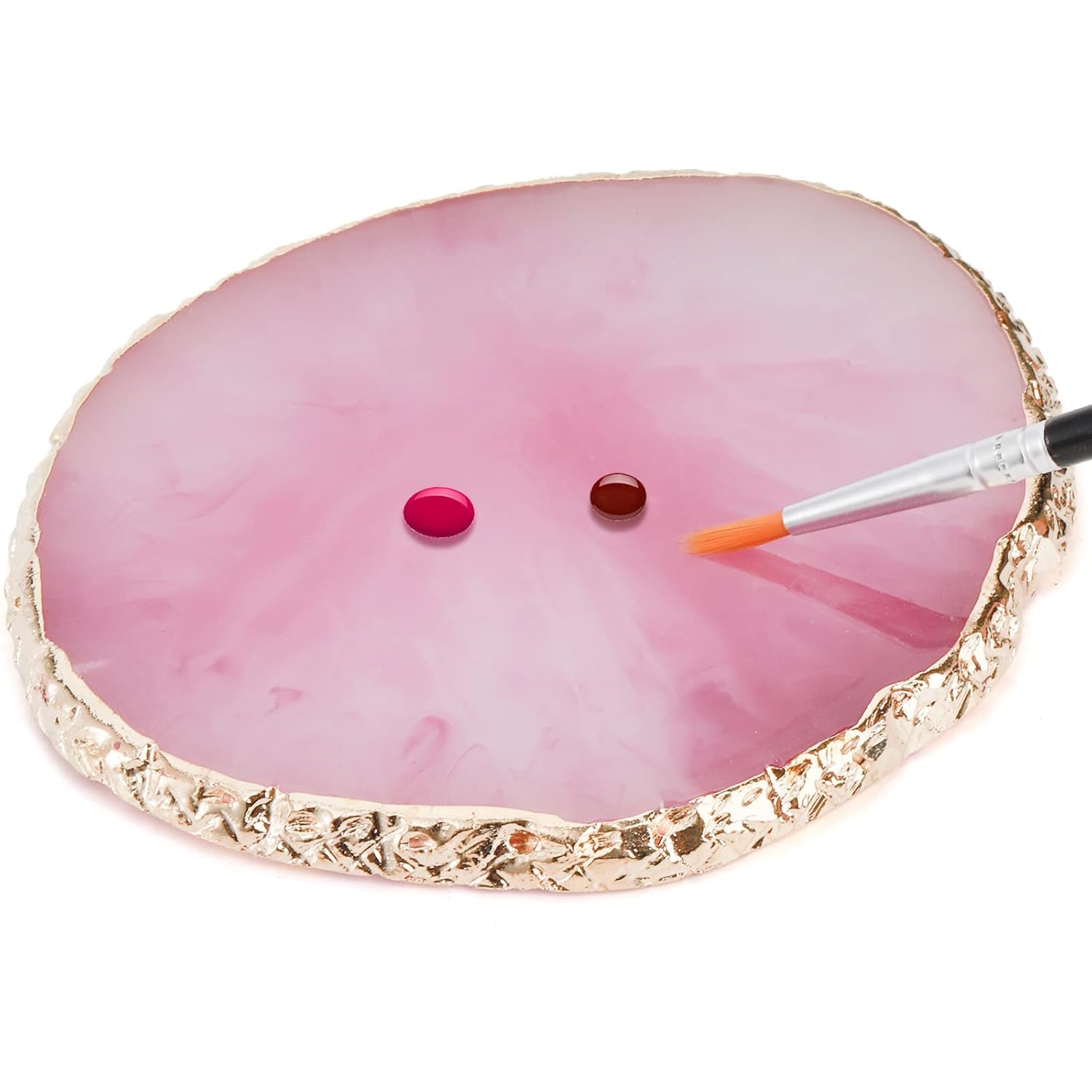 NAILWIND Resin Stone Nail Art Palette, Nail Mixing Palette with Diamond Base, Nail Art Cosmetic Mixing Palette Color Mixing Pigment Polish Holder Nail Art Painting Gel Palette Round Mix - 1 pcs 1