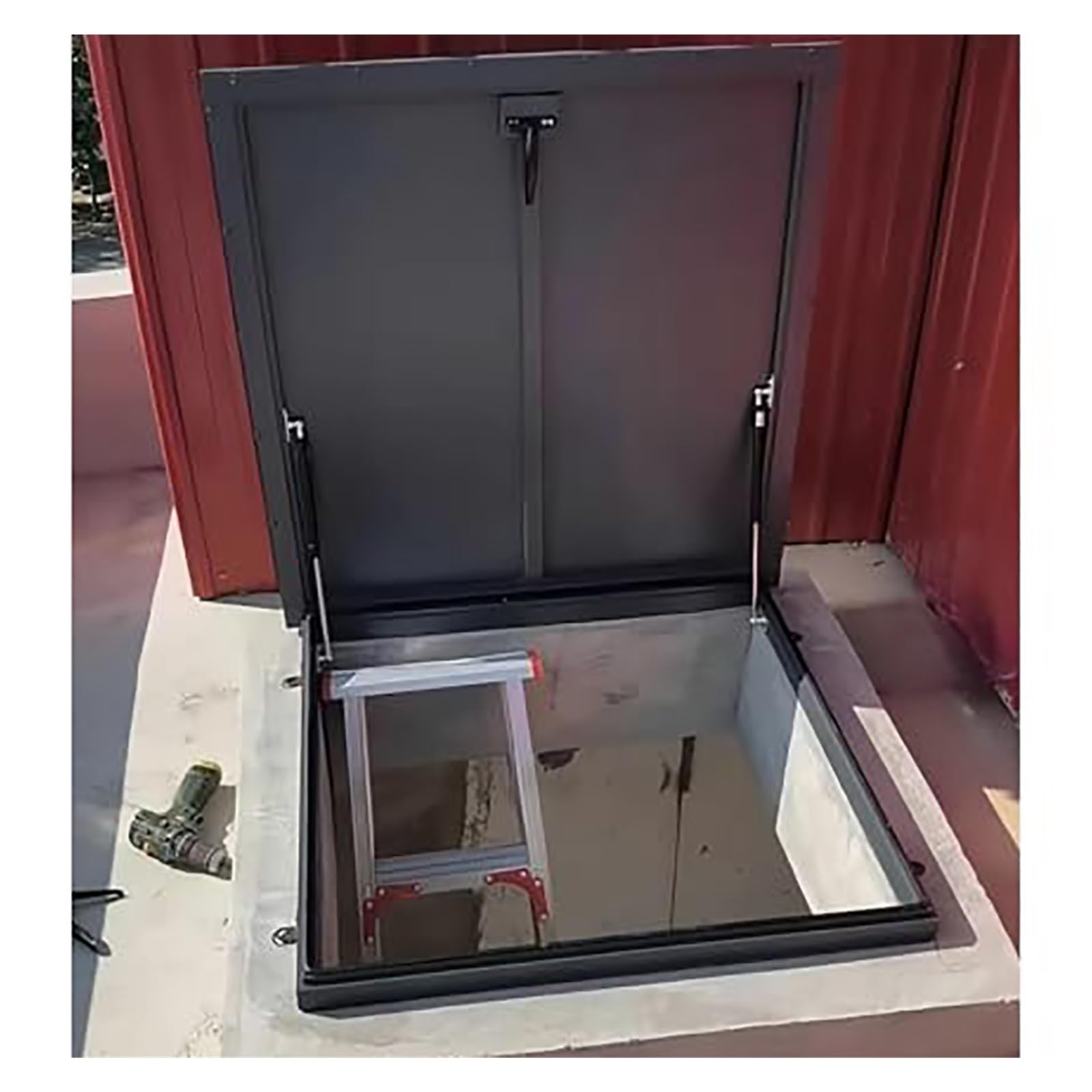 Botola di accesso al tetto in acciaio zincato 95 x 70 cm con maniglia in alluminio, facile da installare, piastra di copertura di manutenzione, riparazione rapida, striscia sigillante per tetti