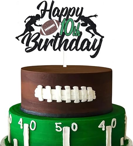 Miniatura 3 de Decoración para pastel de fútbol de 15 años, decoración de fiesta de cumpleaños de 15 años, decoración de pastel de escena de jugador de rugby de