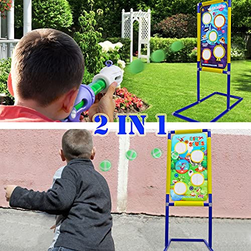 Yutin Shooting Game Toy For Kids - 2 In 1 Foam Ball Popper Toy Gun Boys - Shooting Target 24 Foam Ball - Birthday Toys Age 4 5 6 7 8 9 10+ Year Old - Compatible With Nerf Toy Guns #TOP1