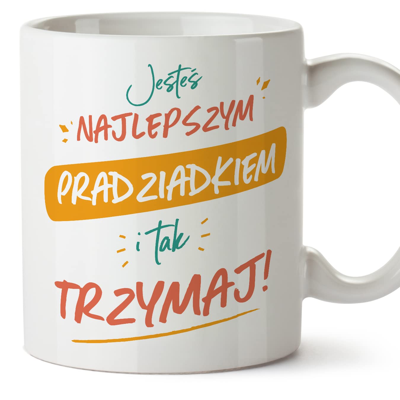 MUGFFINS Great Great Grandfather Mug - in Polish - Jesteś najlepszy tak trzymaj - Funny Gift - Ceramic 11oz Mug