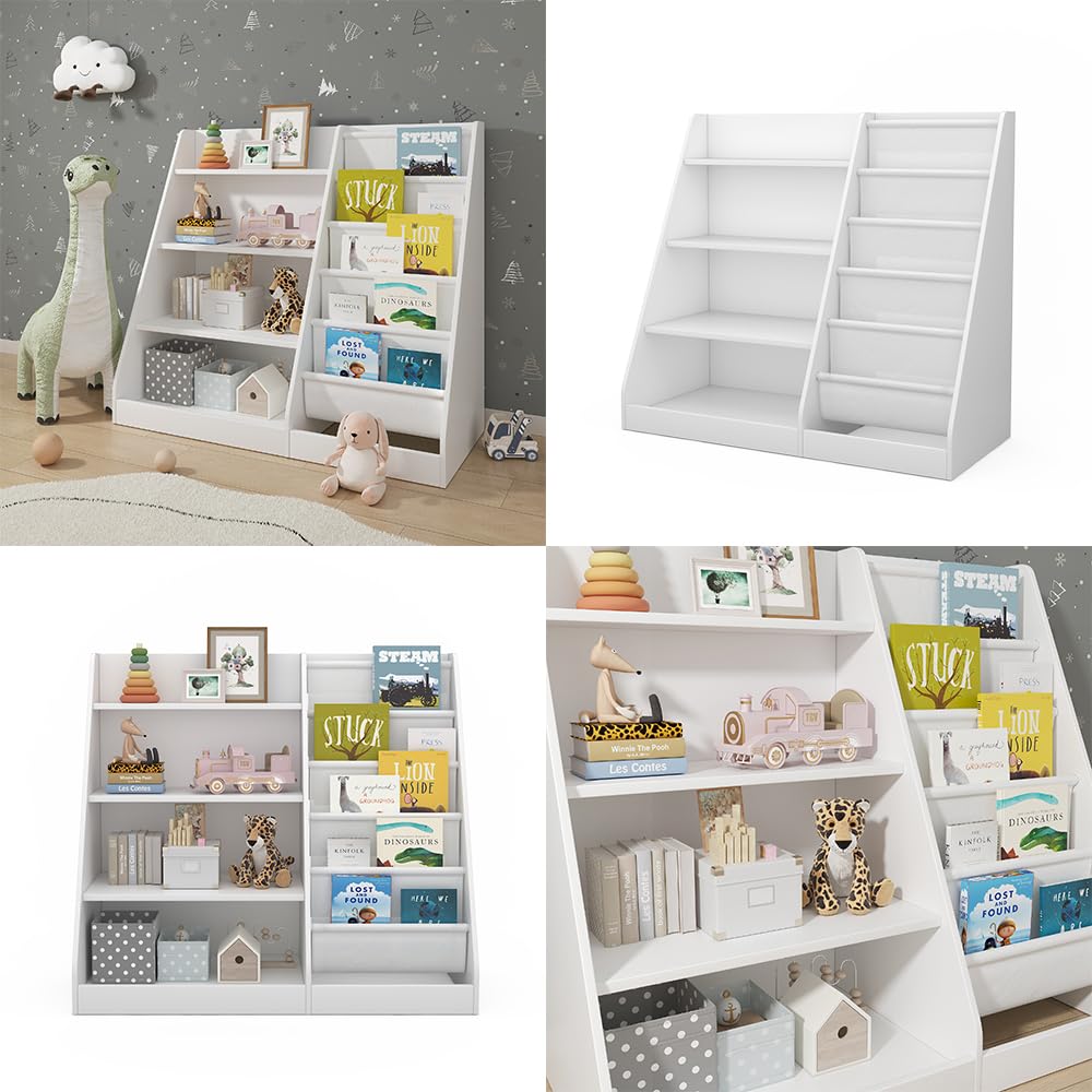 Vicco Estantería Infantil Conny, Blanco, 90 x 80.5 cm | con grandes estantes, combinable para almacenar juguetes y libros