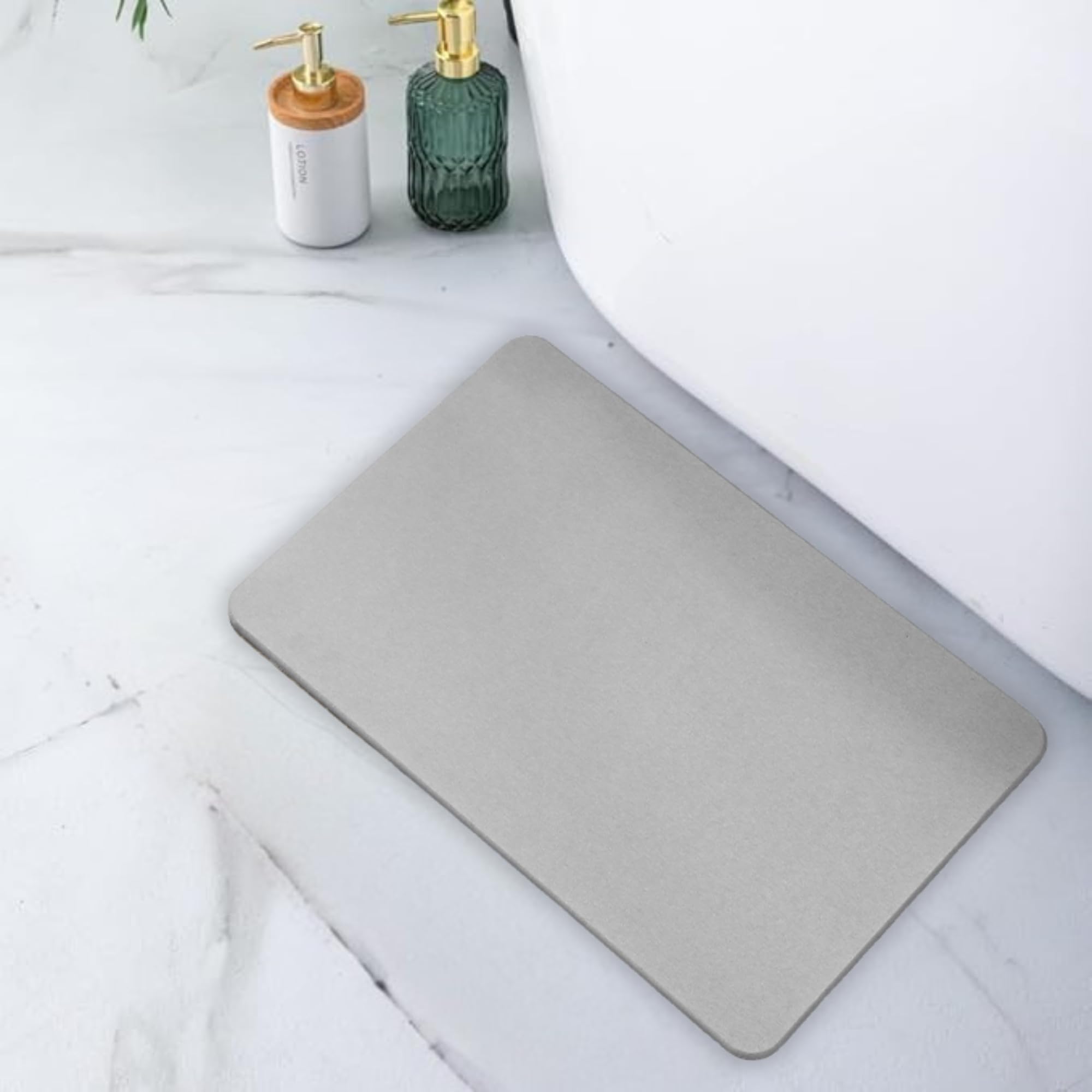 Pure 4Home Alfombra Diatomita Baño 60x40 – Secado Rápido, Antideslizante y Antibacteriana – Alfombrilla Piedra Diatomita Super Absorbente – Alfombrilla Diatomita - Stone Bath Mat (Grey Waves) — view 12