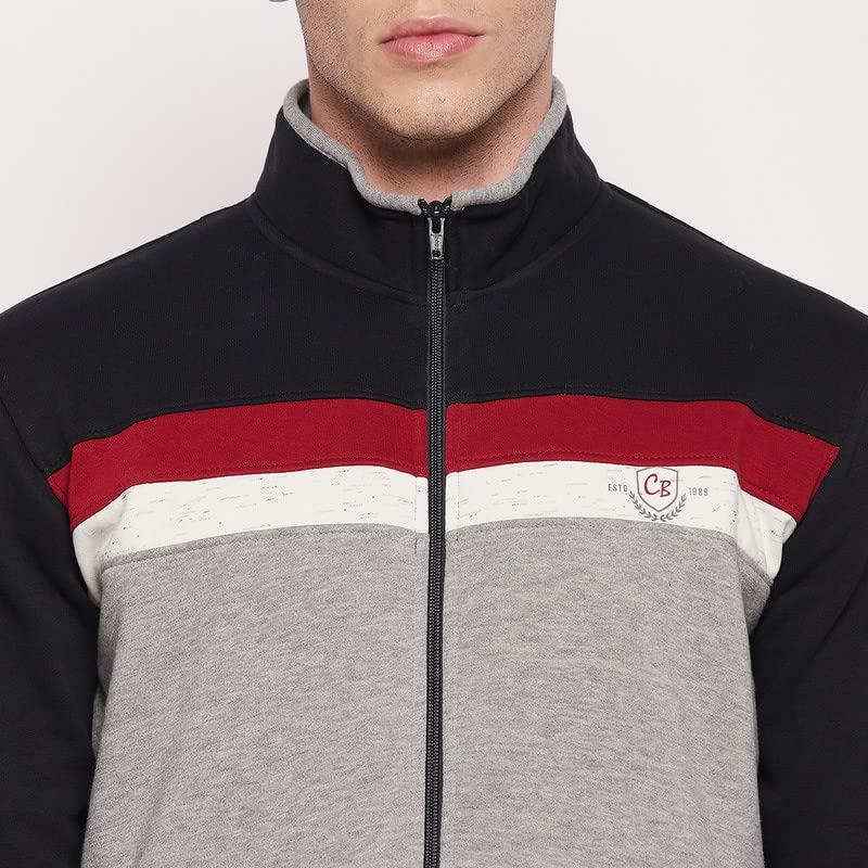Image of Cantabil Men Color Block Tracksuit (P MTRS00013 NAVY)
