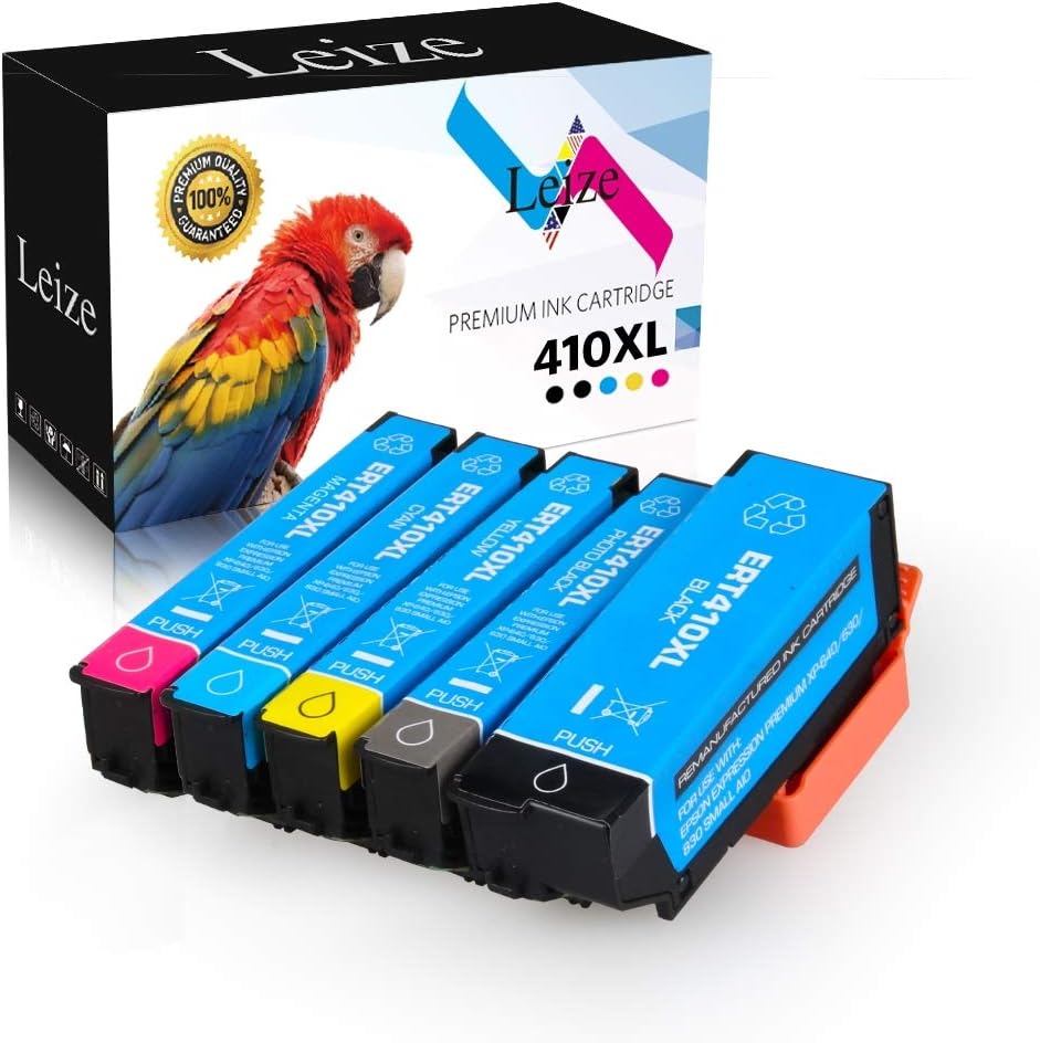 Remanufactured Ink Cartridges Replacement for Epson 410XL T410XL 410 XL 5-Pack,for Expression Premium XP-640 XP-630 XP-7100 XP-830 XP-530 XP-635(Black, Photo Black, Cyan, Magenta, Yellow)