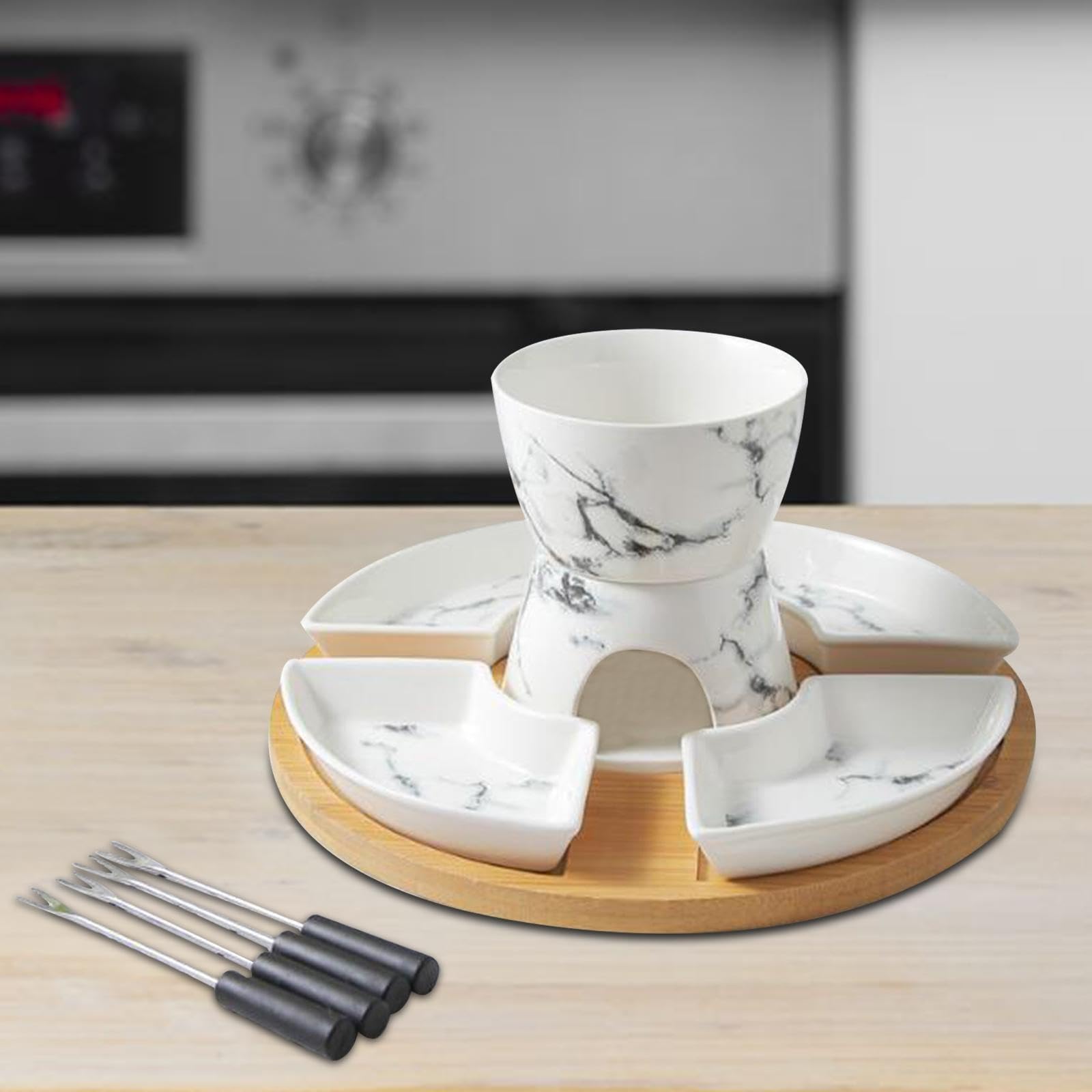 Keramik Butterwärmer, Schokoladenfonduetopf, Geschenk für Fondue Liebhaber zum Schmelzen von Schokolade und Käse, glatte Oberfläche, leicht zu