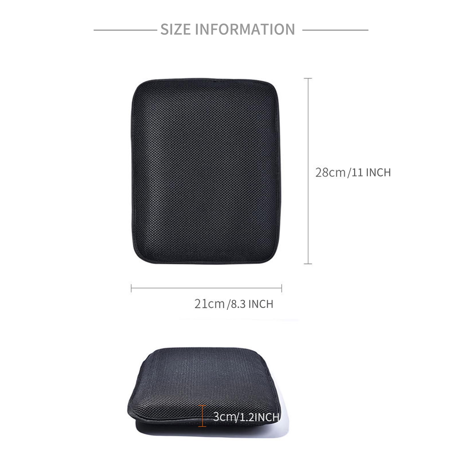 Coussin de siège en gel moto,coussin de siège disponible les passagers avant/arrière,structure en nid d'abeille,respirant,antidérapant,absorption des chocs,adapté une Noir Taille Unique
