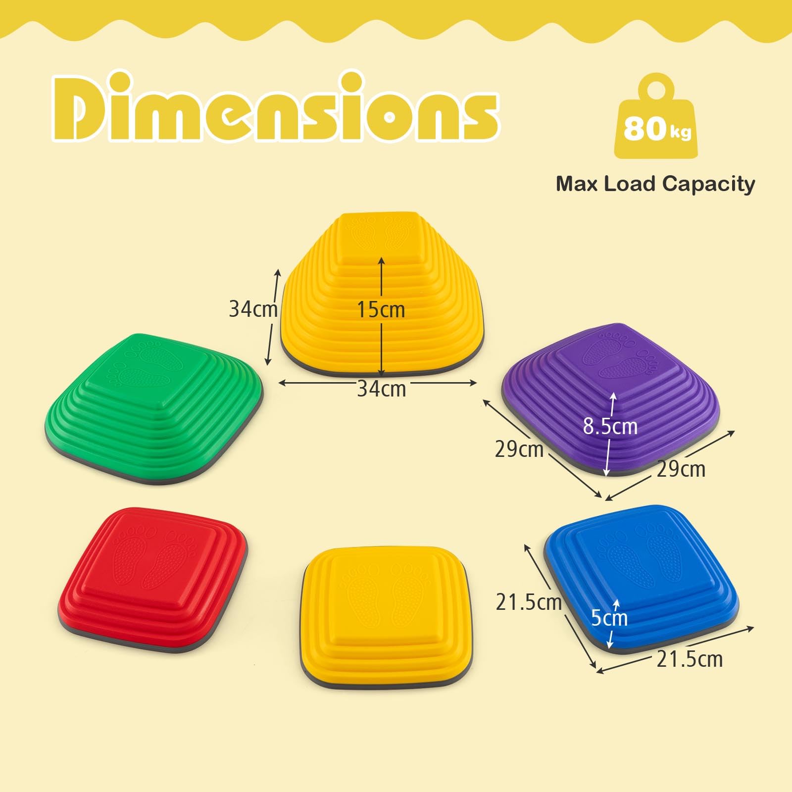 Homasis 6/11 Piedras de Equilibrio, Duraderas Apilables Antideslizante para Niños, Bloques de Equilibrio de Interior y Exterior para 3+ Años