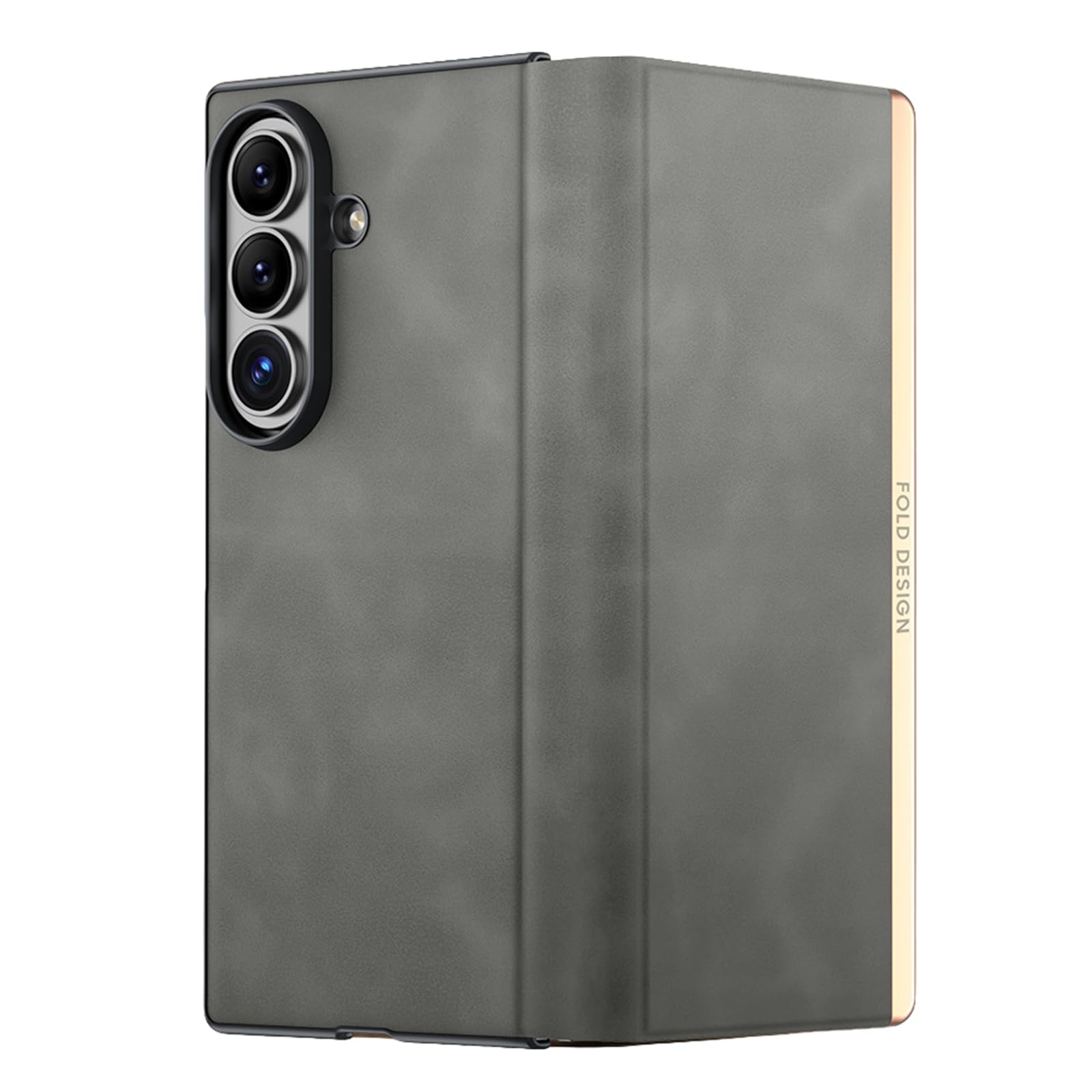 Housse Samsung Galaxy Z Fold 8 Ultra luxe en cuir vintage gris affaires