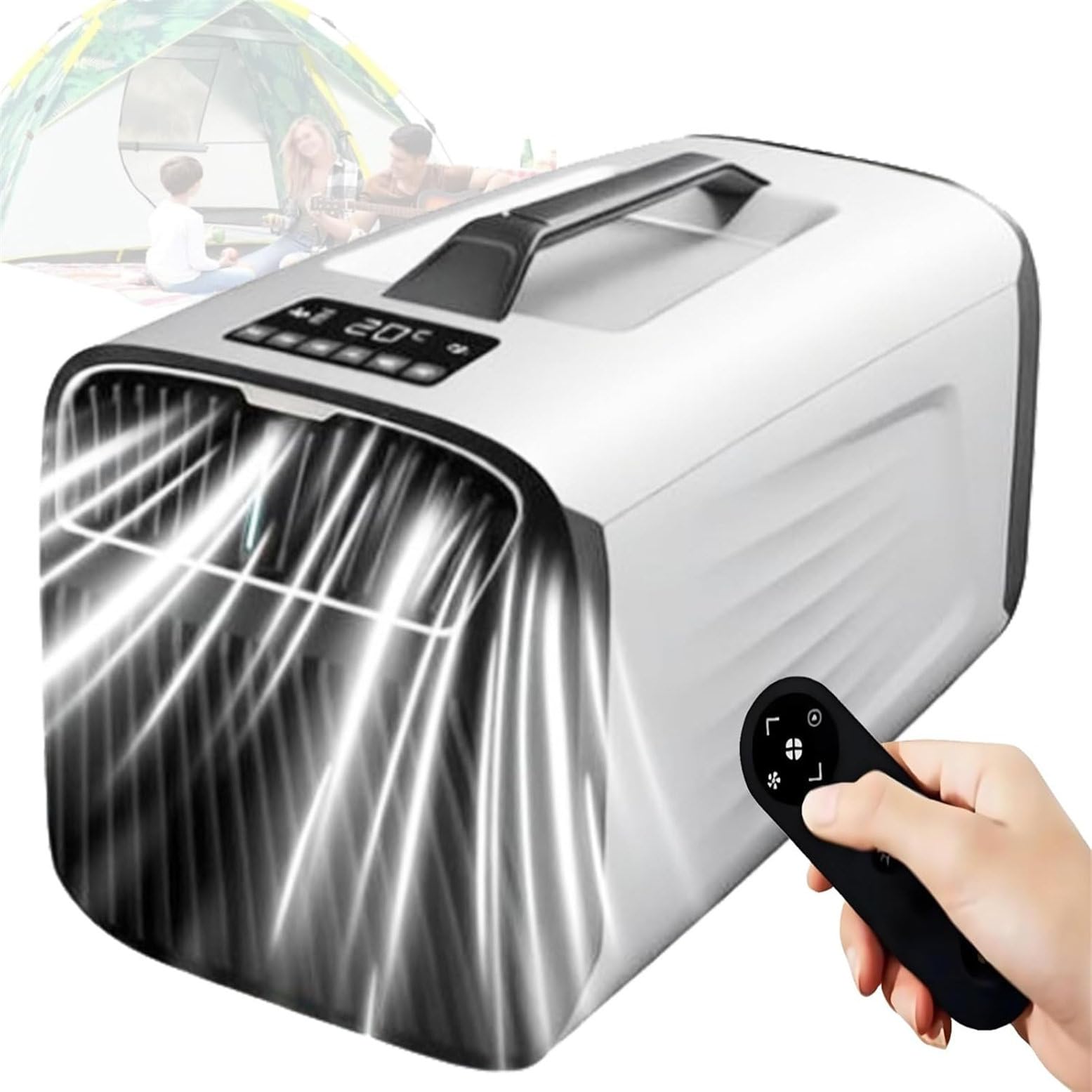 GYQSSD Portable Air Conditioner, 1500W 5200 BTU Efficient Cooling Air Cooler with Remote Control, 3 Speeds, 24H Timer, for 107 Sq Ft Camping, Vans, Truck Sleepers & Cabins