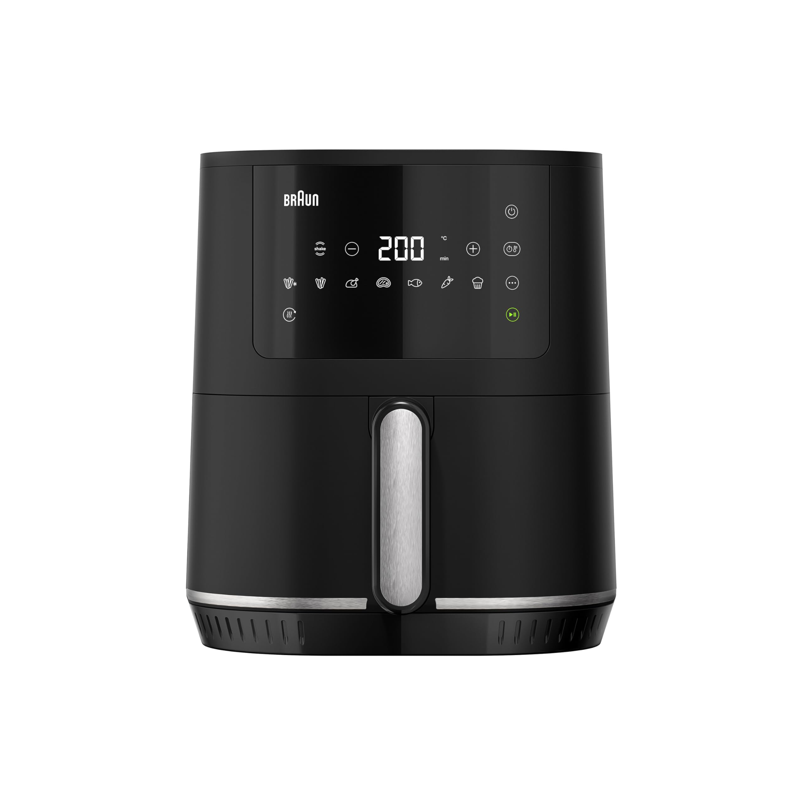 Braun MultiFry 3 HF3030 NUOVA Friggitrice ad Aria, Airfryer da 4.3 L, Forno ad Aria, Controllo Temperatura 80-200°, Tecnologia RealAir, 8 Programmi Preimpostati, Controllo Touch, 1500W, Nero
