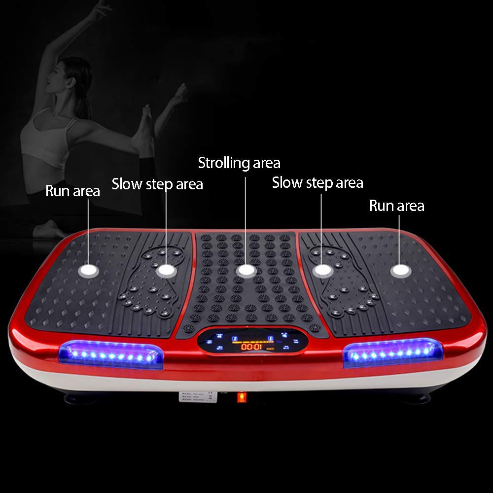 Máquina de ejercicio con vibración Entrenador de fitness con vibración, placa vibratoria, con música Bluetooth, panel táctil, operación remota, masaje corporal, fácil almacenamiento, equipo de ejercic