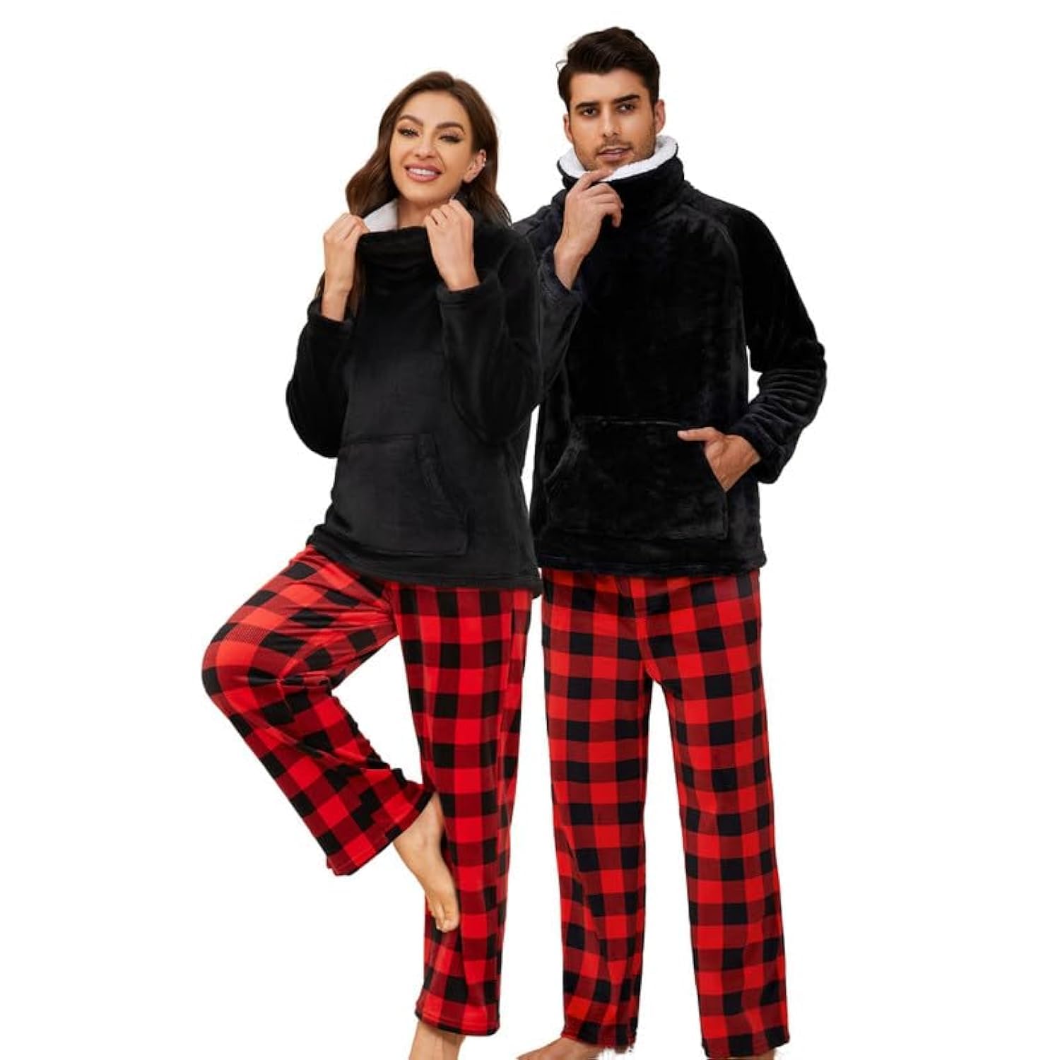 U2SKIIN Plush Plaid Pajamas