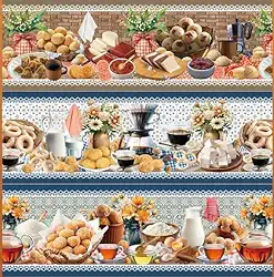 Tecido Tricoline Digital Barrado Pão de Queijo 55cm x 150cm Fernando Maluhy 10 faixas